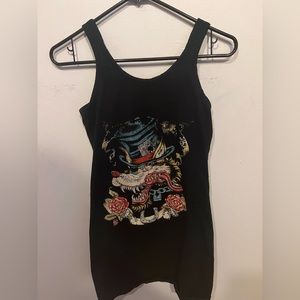 Distressed Wolf Tank Top Tunic